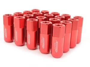 ES#3006128 - AR0915RD - 21mm Conical Seat Lug Nut - Set Of 20 - Red - (NO LONGER AVAILABLE) - 60mm Anodized Billet Aluminum lug nuts designed for aftermarket wheels with stud conversions - Arospeed - 