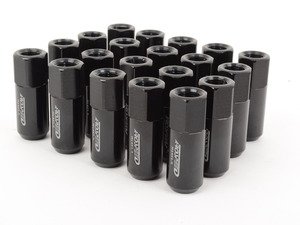 ES#3006120 - AR0915BK - 21mm Conical Seat Lug Nut - Set Of 20 - Black - (NO LONGER AVAILABLE) - 60mm Anodized Billet Aluminum lug nuts designed for aftermarket wheels with stud conversions - Arospeed - 