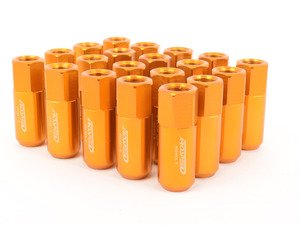 ES#3006122 - AR0915GD - 21mm Conical Seat Lug Nut - Set Of 20 - Gold - (NO LONGER AVAILABLE) - 60mm Anodized Billet Aluminum lug nuts designed for aftermarket wheels with stud conversions - Arospeed - 