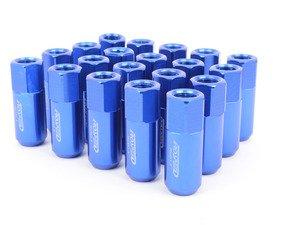 ES#3006121 - AR0915BL - 21mm Conical Seat Lug Nut - Set Of 20 - Blue - (NO LONGER AVAILABLE) - 60mm Anodized Billet Aluminum lug nuts designed for aftermarket wheels with stud conversions - Arospeed - 