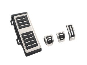 ES#3028629 - 017100BRP03A02 - Brushed Stainless Pedal Set w/ Dead Pedal - Manual - Three piece brushed stainless pedal set to personalize your interior, includes matching dead pedal - ECS - Volkswagen