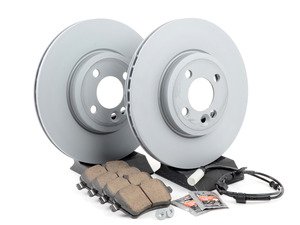 ES#2598706 - 34116858652KT18 - Front Brake Service Kit - Featuring Zimmerman rotors and ECS DD23 Daily Driver ceramic pads - Assembled By ECS - MINI