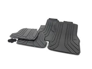 Rubber Floor Mat Set - Black