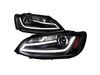 ES#3021242 - 2LHPJET11JMTM - Projector Headlight Set - Black - Features LED light tubes as DRLs - Spec-D Tuning - Volkswagen