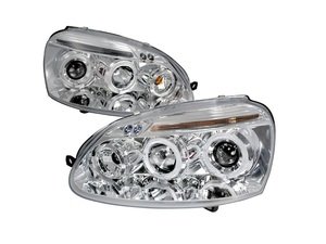 ES#3021482 - LHPGLF05TM - Projector Headlight Set - Chrome - Features LED and halo DRLs - Spec-D Tuning - Volkswagen