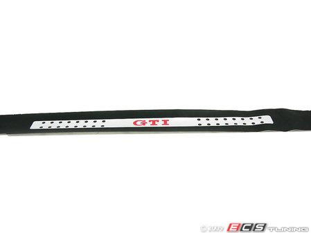ES#4186 - 1J3853806G6E6 - Door Sill Foil - Right Side - (NO LONGER AVAILABLE) - Aluminum look with red "GTI" logo - Genuine Volkswagen Audi - 