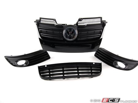 ES#1892594 - WOLFGRLKTWFOGS - 2010 Wolfsburg Edition Grille Kit - (NO LONGER AVAILABLE) - Glossy black upper & lower center grilles with matching outers - Genuine Volkswagen Audi - 