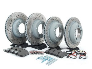 ES#2594726 - 98661236500OEKT - Front & Rear Brake Service Kit - Featuring Sebro rotors and Textar brake pads - Assembled By ECS - Porsche