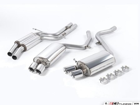 ES#2827315 - SSXAU134 - Cat-Back Exhaust System - Resonated - 2.36" stainless steel with quad GT 80mm polished tips - Milltek Sport - Audi