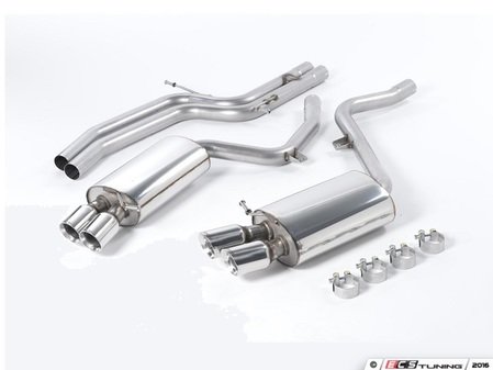 ES#2827332 - SSXAU190 - Cat-Back Exhaust System - Non-Resonated - 2.36" stainless steel with quad GT 80mm polished tips - Milltek Sport - Audi