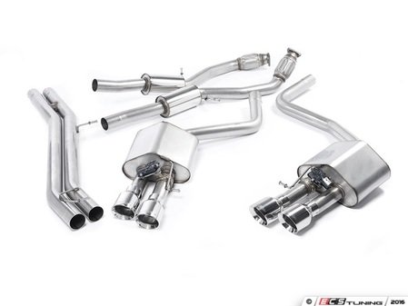 ES#2827580 - SSXAU465 - Cat-Back Exhaust System - Resonated - Valved - 2.76" stainless steel with quad 100mm polished tips - Milltek Sport - Audi