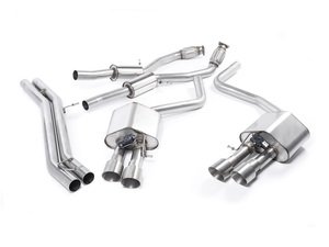 ES#2827582 - SSXAU467 - Cat-Back Exhaust System - Non-Resonated - Valved - 2.76" stainless steel with quad 100mm Titanium tips - Milltek Sport - Audi