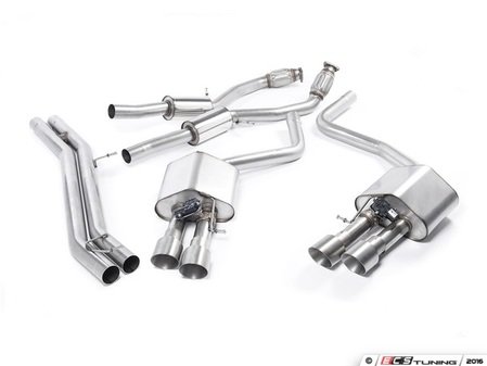 ES#2827582 - SSXAU467 - Cat-Back Exhaust System - Non-Resonated - Valved - 2.76" stainless steel with quad 100mm Titanium tips - Milltek Sport - Audi