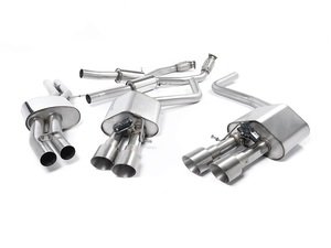 ES#2827581 - SSXAU466 - Cat-Back Exhaust System - Resonated - Valved - 2.76" stainless steel with quad 100mm Titanium tips - Milltek Sport - Audi