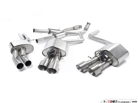 ES#2827581 - SSXAU466 - Cat-Back Exhaust System - Resonated - Valved - 2.76" stainless steel with quad 100mm Titanium tips - Milltek Sport - Audi