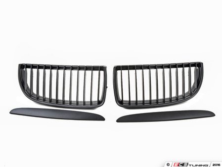ES#3023020 - BME-1601-5000 - Blackout Grille Set - Matte Black - E90/E91 - Add aggressive style to your front end in minutes - ECS - BMW