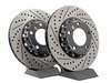 ES#2986438 - 011505ecs01KT - 2-Piece Lightweight Front Brake Rotors - Pair (300x22) - Direct bolt-on cross-drilled and slotted replacement offering a 3.6lbs weight savings per rotor! Better handling, better acceleration, and better braking! - ECS - BMW