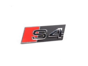 ES#430751 - 8D0853736E2ZZ - 'S4' Grille Emblem - Chrome/Red - (NO LONGER AVAILABLE) - Replace your worn or missing emblem - Genuine Volkswagen Audi - 
