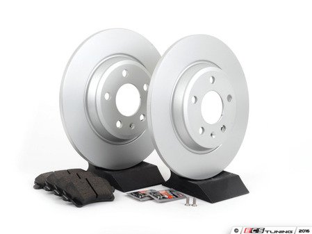ES#2594264 - 8K0615601BKT1 -  Rear Brake Service Kit - Featuring Zimmermann rotors and ECS DD23 "Daily Driver" ceramic pads. - Assembled By ECS - Audi