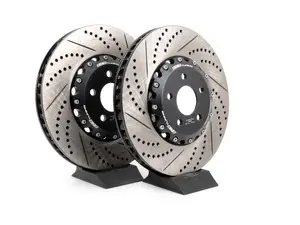 Front Cross-Drilled & Slotted 2-Piece Brake Rotors - Pair (352x32)