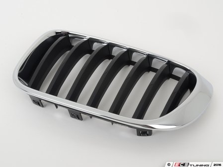 ES#2921461 - 51117338571 - Kidney Grille - Left - Chrome with gloss black slots. - Genuine BMW - BMW