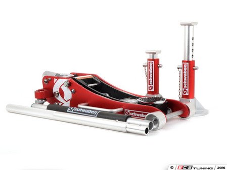 ES#3072568 - 011362sch01aKT - Schwaben Low Profile 2 Ton Aluminum Floor Jack With Aluminum 3-Ton Jack Stands - Raise it fast and support it well. A perfect kit to properly ensure safety when working under your vehicle. - Schwaben - Audi BMW Volkswagen Mercedes Benz MINI Porsche