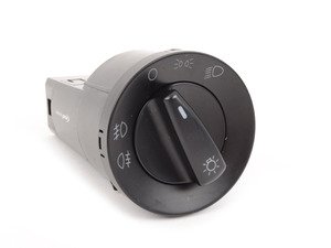 ES#8602 - 1C0941531AKOS - Standard European Headlight Switch - Black - Controls headlights, parking lights, front fog lights, and rear fog lights - Vemo - Volkswagen