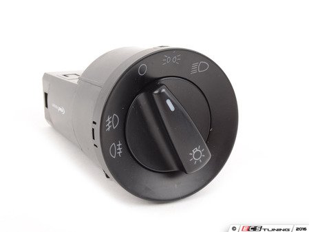 ES#8602 - 1C0941531AKOS - Standard European Headlight Switch - Black - Controls headlights, parking lights, front fog lights, and rear fog lights - Vemo - Volkswagen