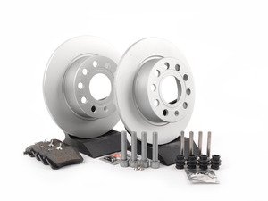 ES#2998730 - 5Q0698451EKT2 - Rear Brake Service Kit (253x10) - Featuring Meyle rotors and ECS DD23 "Daily Driver" ceramic pads. - Assembled By ECS - Volkswagen