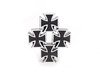ES#1832847 - JOM2051 - Iron Cross Valve Stem Cap - Set Of Four - (NO LONGER AVAILABLE) - Black/Chrome iron cross shaped valve stem caps - JOM - 