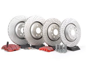 ES#2951990 - 1K061530KT - Front & Rear Brake Service Kit (340x30/310x22) - (NO LONGER AVAILABLE) - Featuring ECS GEOMET dimpled and slotted rotors and EBC RedStuff pads - Assembled By ECS - 
