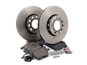 ES#1899317 - 8e0698002 - Front Brake Service Kit - Includes Brembo Rotors & Vaico Pads - Assembled By ECS - Volkswagen