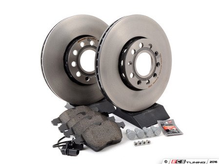 ES#1899317 - 8e0698002 - Front Brake Service Kit - Includes Brembo Rotors & Vaico Pads - Assembled By ECS - Volkswagen