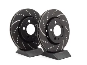 Rear Dimpled & Slotted Brake Rotors - Pair (256x22)