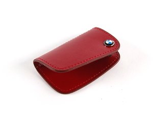 ES#256662 - 80232149933 - Nappa Leather Key Case - Red - (NO LONGER AVAILABLE) - Covers the late model BMW key fob - Genuine BMW - 
