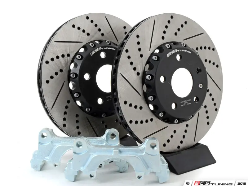ECS リア用2枚　V4 Cross Drilled Brake Rotors ECS Rear Cross-Drilled & Slotted 2-Piece Brake Rotors - Pair