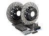 ES#3085679 - 1K0615601DKT3 - Performance Rear Brake Service Kit (282x12) - Featuring ECS Cross-Drilled & Slotted 2-Piece Brake Rotors and ECS EP24 Enthusiast Performance pads - Assembled By ECS - Audi Volkswagen
