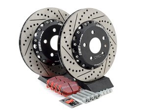 ES#3096340 - 1K061530KT7 -  Rear Brake Service Kit (310x22) - Featuring ECS 2-piece cross-drilled and slotted rotors and ECS EP24 Enthusiast Performance pads - Assembled By ECS - Volkswagen