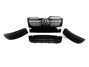 ES#1892593 - WOLFGRLKTWOFOGS - 2010 Wolfsburg Edition Grille Kit - Glossy black upper & lower center grilles with matching outers - Genuine Volkswagen Audi - Volkswagen
