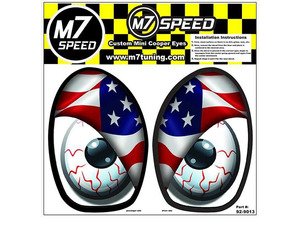 ES#3089009 - 92-9013 - M7 Eye Decal Set - American Flag Color - Add some eyes to your engine bay wheel well - M7 Speed - MINI