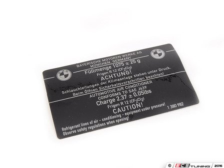 ES#179128 - 64501380982 - 6-LABEL A/C - Genuine BMW - BMW