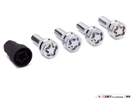 ES#3097141 - C674060F - Chrome Cone Seat Wheel Locks - Set of 4 With Key - (NO LONGER AVAILABLE) - Featuring flower design security. M14x1.5x60mm - Taper Pro - 