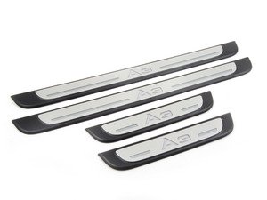 ES#2925653 - 8V4071300 - Illuminated Door Sills - A3 - Featuring brushed aluminum-look trim and battery operation - Genuine Volkswagen Audi - Audi