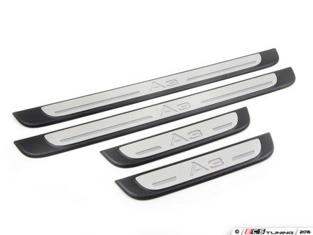 ES#2925653 - 8V4071300 - Illuminated Door Sills - A3 - Featuring brushed aluminum-look trim and battery operation - Genuine Volkswagen Audi - Audi