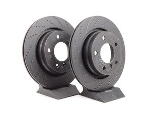 ES#522240 - GD933 - Rear Sport Brake Rotors - Pair (294x19) - Upgrade to a dimpled and slotted rotor for improved braking - EBC - BMW