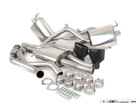 ES#2827388 - SSXAU262 - Cat-Back Exhaust System - Resonated - 2.37" stainless steel with dual oval black Cerakote tips - Milltek Sport - Audi