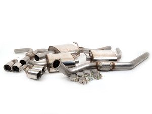 ES#2827427 - SSXAU303 - Cat-Back Exhaust System - Resonated - 2.76" stainless steel with quad GT100 polished tips - Milltek Sport - Audi