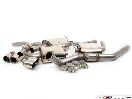 ES#2827427 - SSXAU303 - Cat-Back Exhaust System - Resonated - 2.76" stainless steel with quad GT100 polished tips - Milltek Sport - Audi