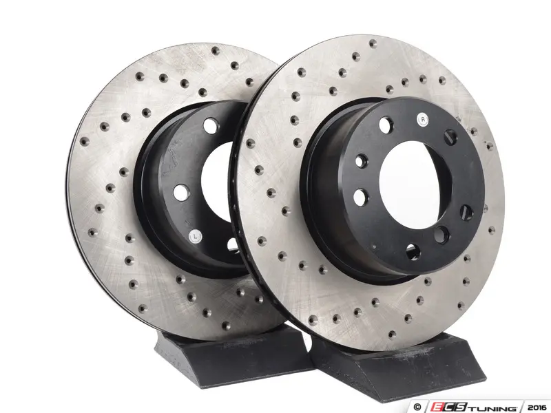 StopTech - 34111160936CD - Cross-Drilled Brake Rotors - Front