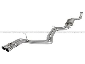 ES#2985787 - 49-46403 - Cat-Back Exhaust System - Single Exit - 2.75" reduced to 2.5" Stainless downpipe to dual 2.25" exhaust with Polished tips - AFE - Audi